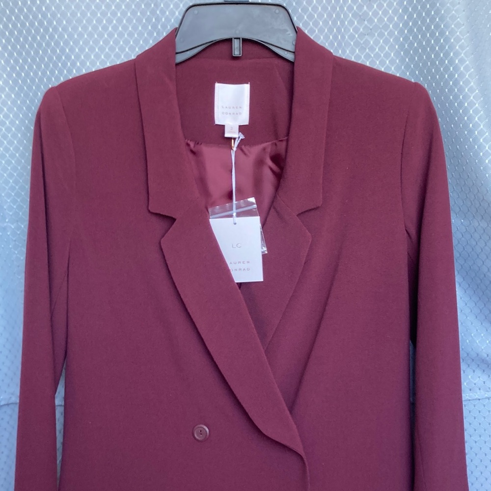 Lauren Conrad blazer office jacket longer length shoulder pads business casual 2 - Picture 16 of 17